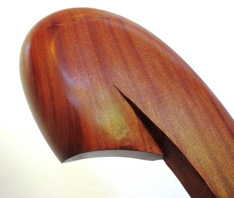 escultura orgánica de madera de sapelly